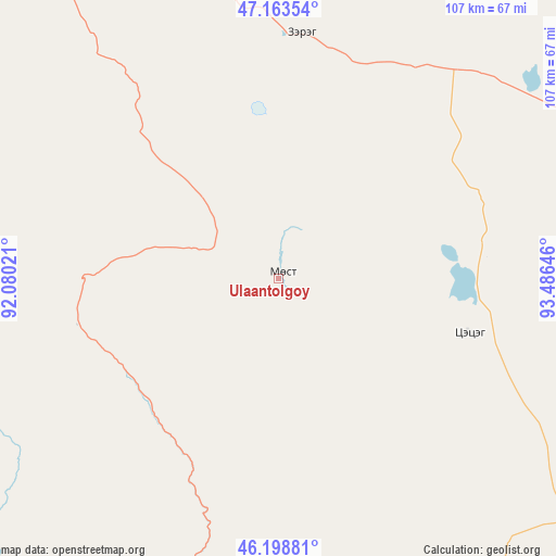 Ulaantolgoy on map