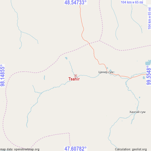 Tsahir on map