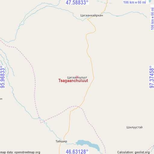Tsagaanchuluut on map