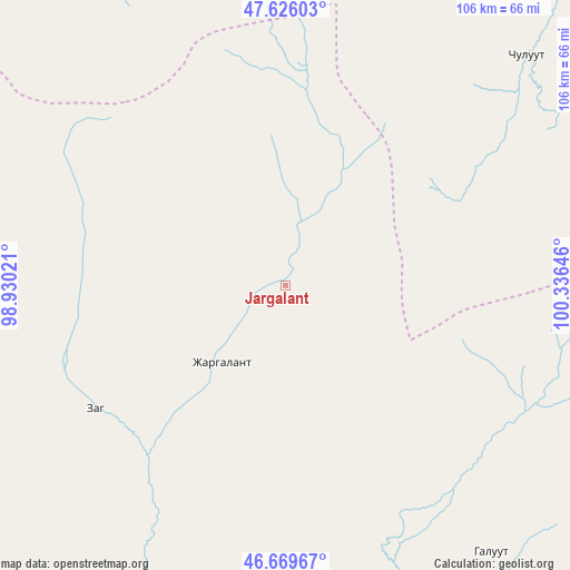 Jargalant on map