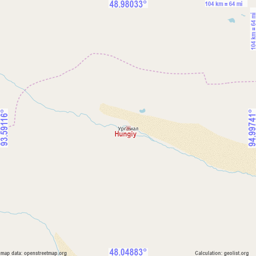 Hungiy on map