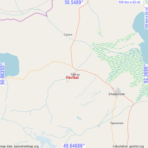 Havtsal on map