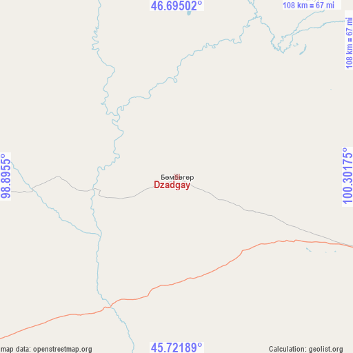 Dzadgay on map