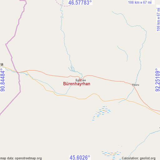 Bürenhayrhan on map