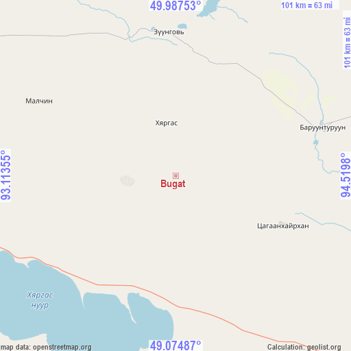 Bugat on map