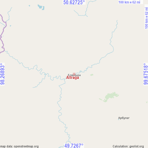 Altraga on map