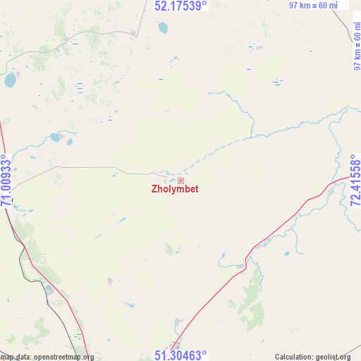 Zholymbet on map