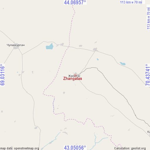 Zhangatas on map