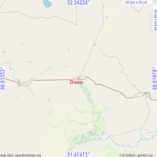 Zhaqsy on map