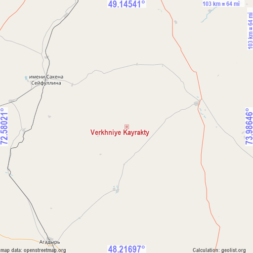 Verkhniye Kayrakty on map