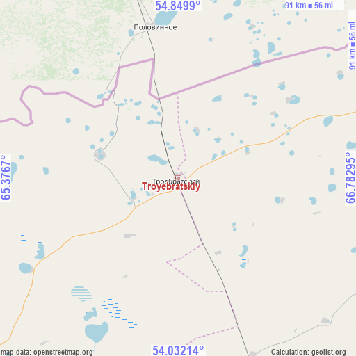 Troyebratskiy on map