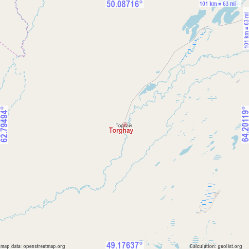 Torghay on map