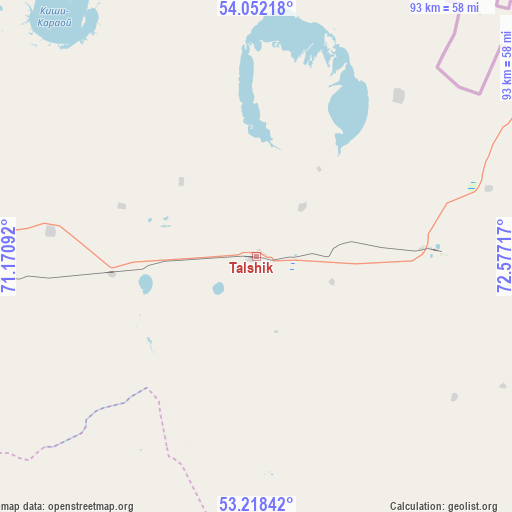 Talshik on map