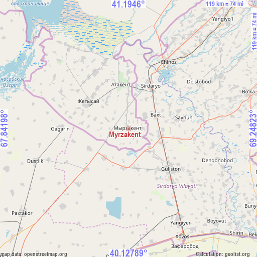 Myrzakent on map