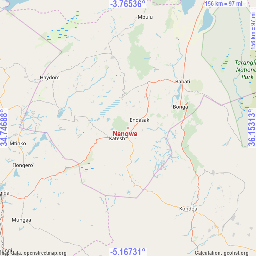 Nangwa on map