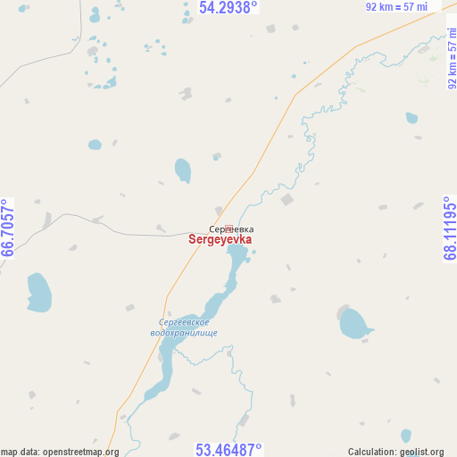 Sergeyevka on map