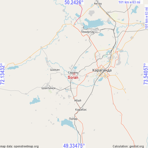 Soran on map
