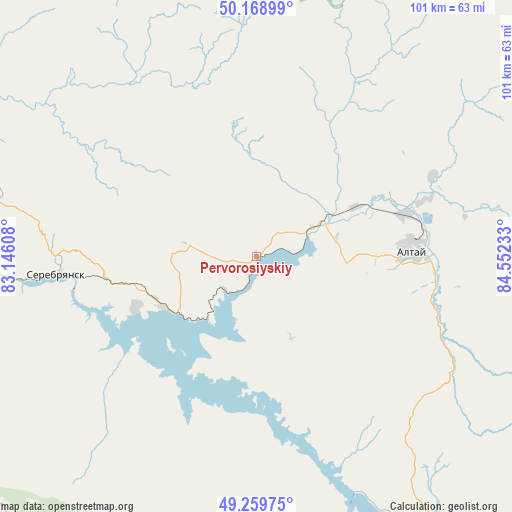 Pervorosiyskiy on map