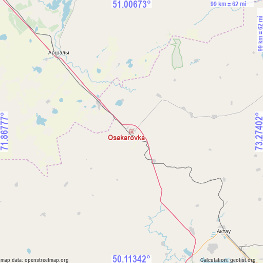 Osakarovka on map