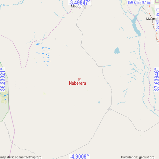 Naberera on map