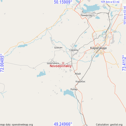 Novodolinskiy on map