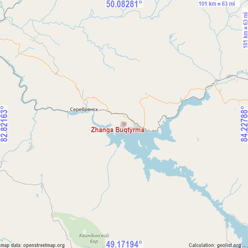 Zhanga Buqtyrma on map