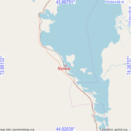 Mynaral on map