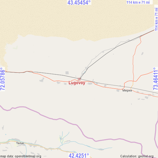 Lugovoy on map