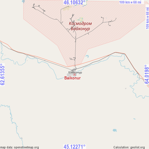 Baikonur on map