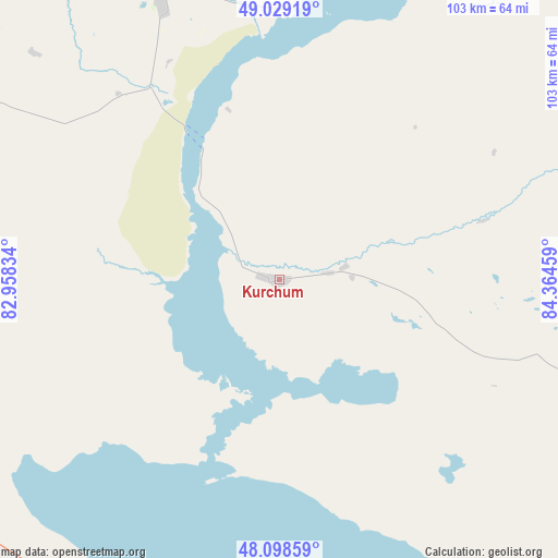 Kurchum on map