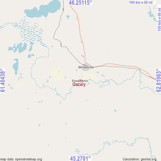 Qazaly on map