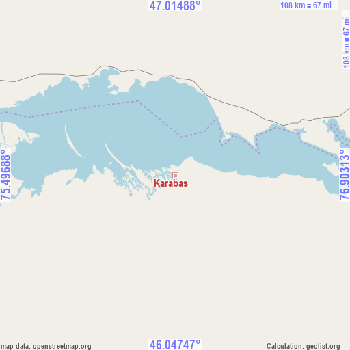 Karabas on map