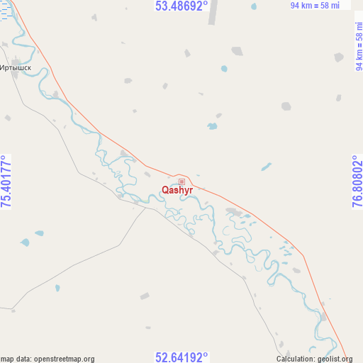 Qashyr on map