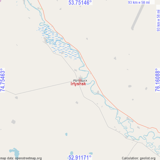 Irtyshsk on map