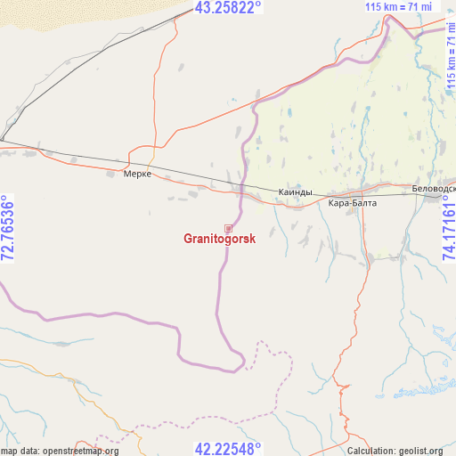 Granitogorsk on map