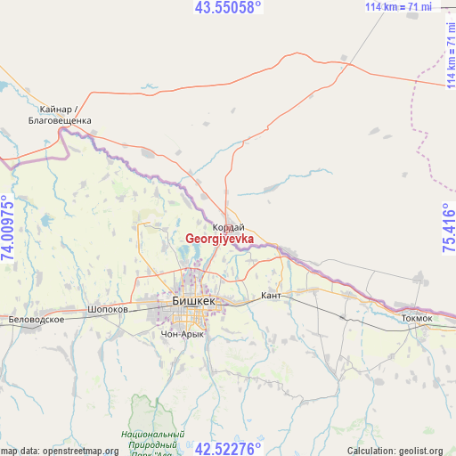 Georgiyevka on map