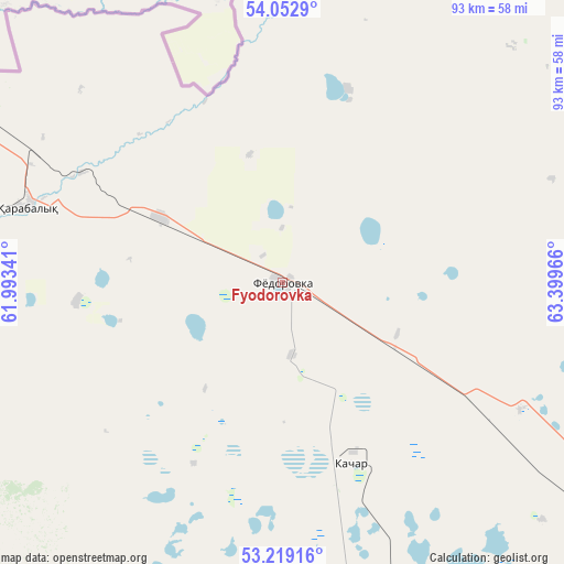 Fyodorovka on map