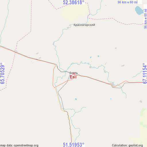 Esil on map