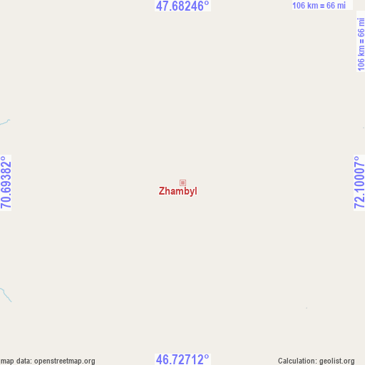 Zhambyl on map