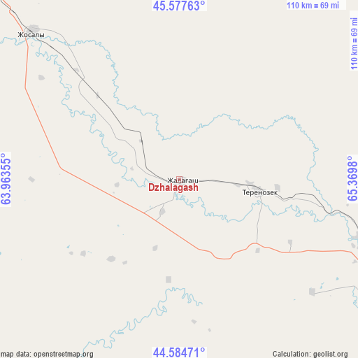 Dzhalagash on map