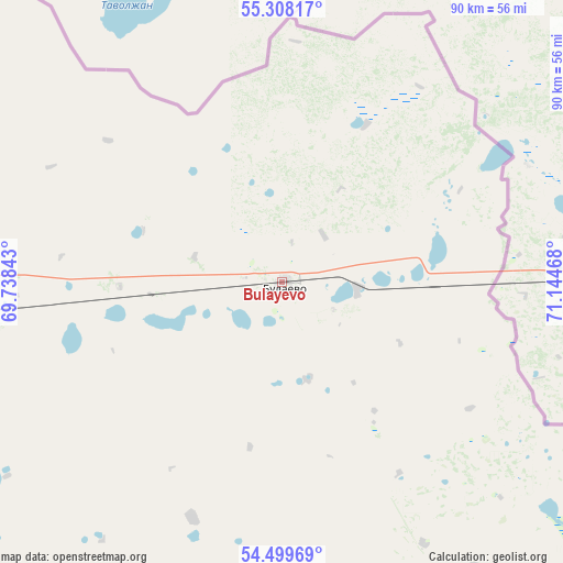 Bulayevo on map