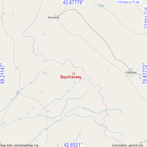 Bayzhansay on map