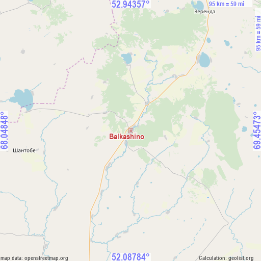 Balkashino on map
