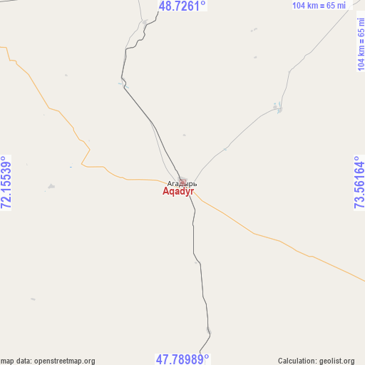 Aqadyr on map