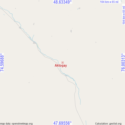 Aktogay on map