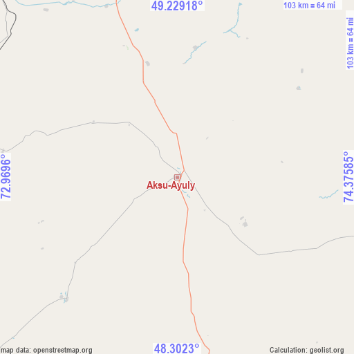 Aksu-Ayuly on map