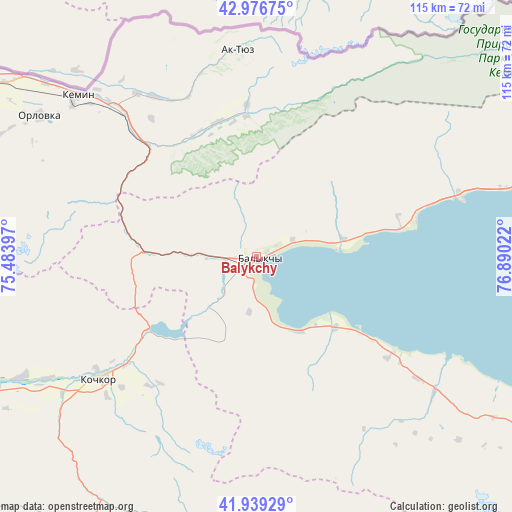 Balykchy on map