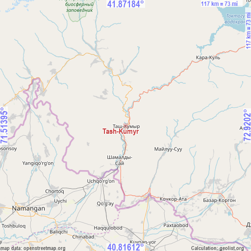 Tash-Kumyr on map