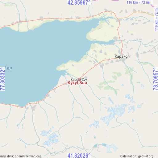 Kyzyl-Suu on map