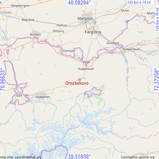 Orozbekovo on map